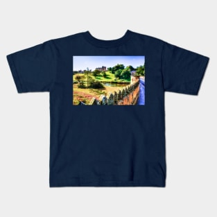 Alnwick Castle And The River Aln, Northumberland, UK Kids T-Shirt